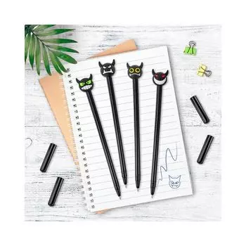 Ручка с топпером шариковая масляная ЮНЛАНДИЯ Чертёнок, корпус ассорти, СИНЯЯ, пишущий узел 0,7 мм, 143812