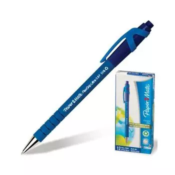 Ручка шариковая автоматическая PAPER MATE Flexgrip Ultra RT, СИНЯЯ, soft-touch, узел 1 мм, линия письма 0,8 мм, S0190303