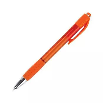 Ручка шариковая автоматическая с грипом BRAUBERG SUPER, СИНЯЯ, корпус оранжевый, узел 0,7 мм, линия письма 0,35 мм, 143375 (24 шт.)