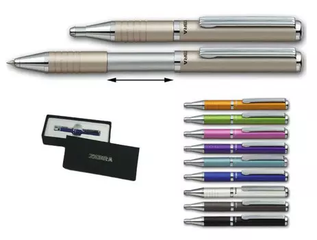 Ручка шариковая автоматическая Zebra Slide (BP115-BL) синяя, корпус синий