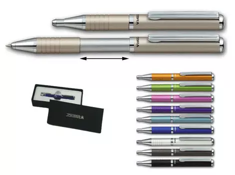 Ручка шариковая автоматическая Zebra Slide (BP115-LB) синяя, корпус голубой