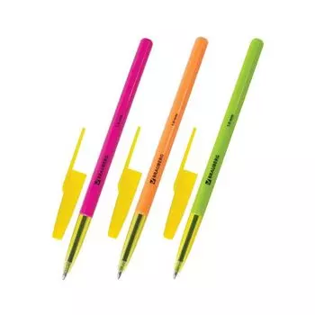 Ручка шариковая BRAUBERG Color, СИНЯЯ, корпус ассорти, узел 1 мм, линия письма 0,5 мм, 141507, (96 шт.)