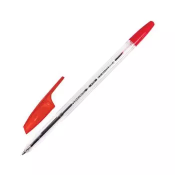 Ручка шариковая BRAUBERG X-333, КРАСНАЯ, корпус прозрачный, узел 0,7 мм, линия письма 0,35 мм, BP165, (100 шт.)