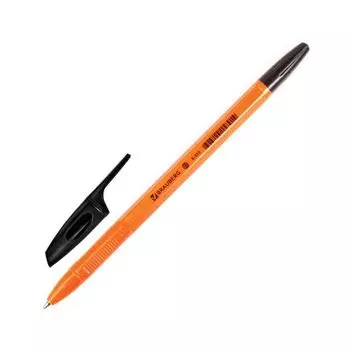 Ручка шариковая BRAUBERG X-333 Orange, ЧЕРНАЯ, корпус оранжевый, узел 0,7 мм, линия письма 0,35 мм, BP168, (100 шт.)