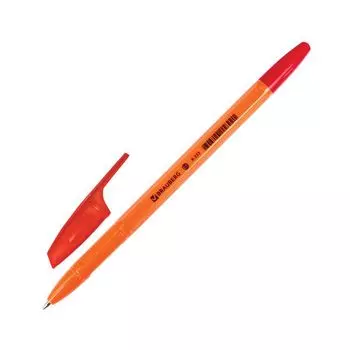 Ручка шариковая BRAUBERG X-333 Orange, КРАСНАЯ, корпус оранжевый, узел 0,7 мм, линия письма 0,35 мм, BP169, (100 шт.)