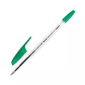 Ручка шариковая BRAUBERG X-333, ЗЕЛЕНАЯ, корпус прозрачный, узел 0,7 мм, линия письма 0,35 мм, BP166, (100 шт.)
