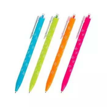 Ручка шариковая масляная автоматическая BRAUBERG FRUITY RS, СИНЯЯ, узел 0,7 мм, линия письма 0,35 мм, OBPR124, (24 шт.)