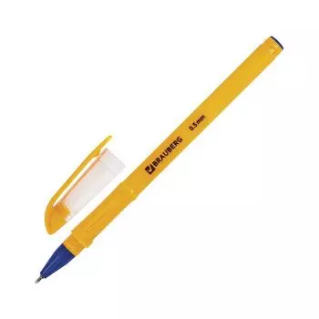 Ручка шариковая масляная BRAUBERG Oil Sharp, СИНЯЯ, корпус оранжевый, узел 0,7 мм, линия письма 0,5 мм, BP212, (48 шт.)