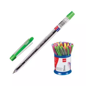 Ручка шариковая масляная CELLO Slimo, СИНЯЯ, детали ассорти, узел 0,7 мм, линия письма 0,5 мм, 305088020, (50 шт.)