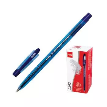 Ручка шариковая масляная CELLO Slimo, СИНЯЯ, корпус тонированный синий, узел 1 мм, линия письма 0,8 мм, 305089020, (50 шт.)