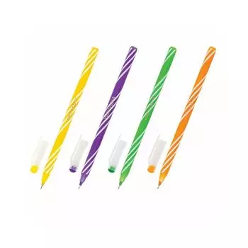 Ручка шариковая масляная ЮНЛАНДИЯ "CANDY", СИНЯЯ, корпус ассорти, узел 0,6 мм, линия письма 0,3 мм, 143019 (75 шт.)