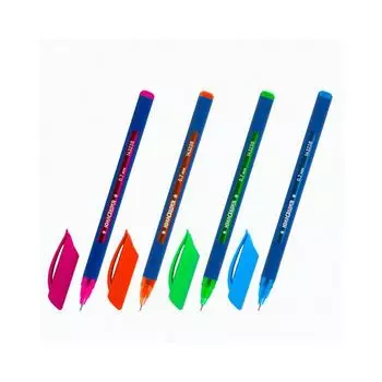 Ручка шариковая масляная ЮНЛАНДИЯ "Трехгранная серия", СИНЯЯ, корпус ассорти, 0,7 мм, линия письма 0,35 мм, 143238 (36 шт.)