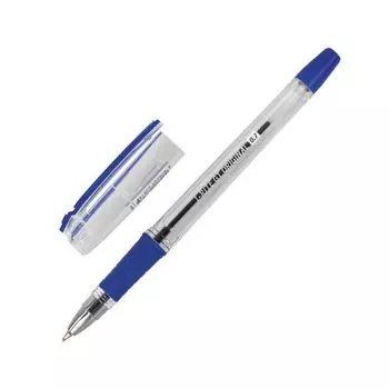Ручка шариковая масляная с грипом BRAUBERG "i-Rite GT", СИНЯЯ, корпус прозрачный, узел 0,7 мм, 143300 (24 шт.)
