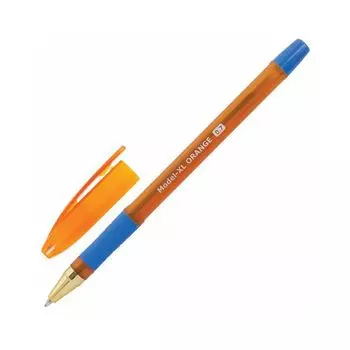 Ручка шариковая масляная с грипом BRAUBERG Model-XL ORANGE, СИНЯЯ, узел 0,7мм, линия 0,35мм (24 шт.)