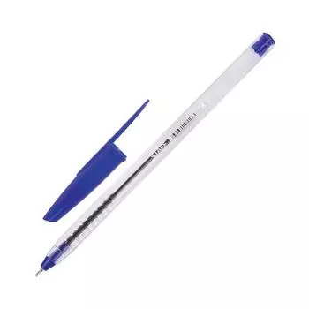 Ручка шариковая масляная STAFF, СИНЯЯ, корпус прозрачный, игольчатый узел 0,7 мм, линия письма 0,35 мм, BP238, (50 шт.)