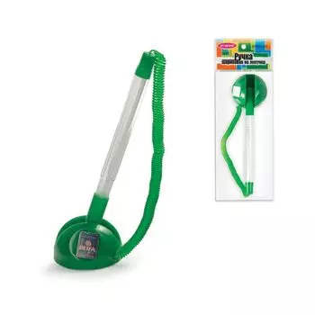 Ручка шариковая настольная BEIFA (Бэйфа) СтопПен, СИНЯЯ, корпус прозрачный/зеленый, линия письма 0,7 мм, AP8863-GR, (12 шт.)