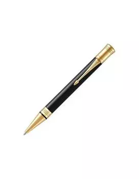 Ручка шариковая PARKER Duofold Classic Black GT, корпус черный, позолоченные детали, черная, 1931386