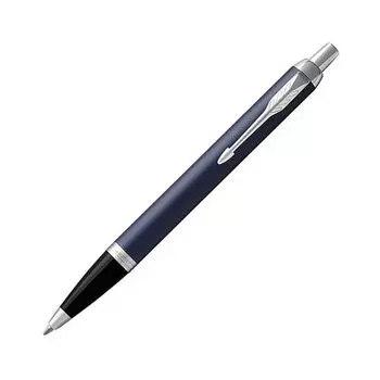 Ручка шариковая PARKER IM Core Matte Blue CT, корпус темно-синий лак, хромированные детали, синяя, 1931668