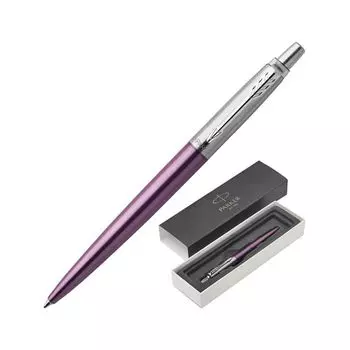 Ручка шариковая PARKER Jotter Core Victoria Violet CT, корпус фиолетовый, хромированные детали, синяя, 1953190
