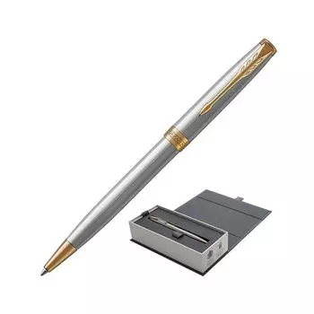 Parker Sonnet Core - Stainless Steel GT, шариковая ручка, M, BL, 1931507