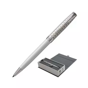Ручка шариковая PARKER Sonnet Premium Metal &amp; Pearl Lacquer CT, корпус жемчужный лак, палладиевые детали, черная, 1931550