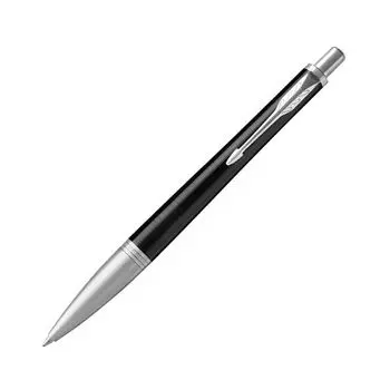 Ручка шариковая PARKER Urban Premium Ebony Metal CT, корпус черный глянцевый лак с гравировкой, хромированные детали, синяя, 1931615