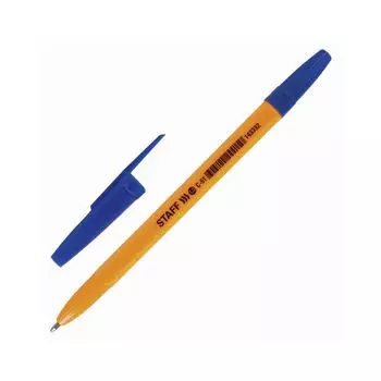 Ручка шариковая STAFF "ORANGE C-51", СИНЯЯ, корпус оранжевый, узел 1 мм, линия письма 0,5 мм, 143332 (100 шт.)