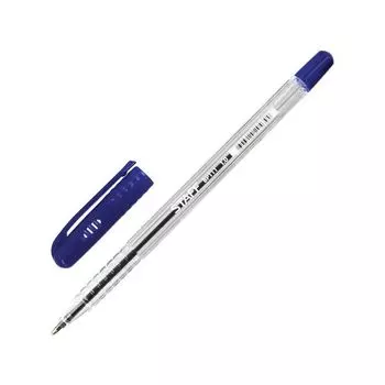 Ручка шариковая STAFF, СИНЯЯ, шестигранная, корпус прозрачный, узел 1мм, линия 0,5мм, 142815 (100 шт.)