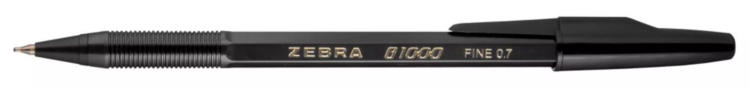 Ручка шариковая Zebra B 1000, корпус черная (12 шт. в уп-ке)