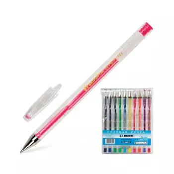 Ручки гелевые BEIFA (Бэйфа) НАБОР 10 шт., АССОРТИ, узел 0,7 мм, линия письма 0,5 мм, PX888-10