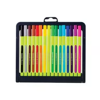 Ручки капиллярные SCHNEIDER НАБОР 16 шт., АССОРТИ, Line-Up, трехгранные, линия письма 0,4 мм, 191092