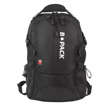 Рюкзак B-PACK S-02 (БИ-ПАК) универсальный, с отделением для ноутбука, усиленная ручка, черный, 47х31х16 см, 226948