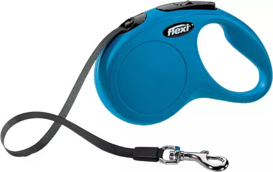 Рулетка для собак FLEXI "NEW CLASSIC" S трос 5 м 12 кг синий