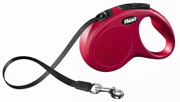 Рулетка для собак FLEXI "NEW CLASSIC" XS ремень 3 м 12 кг красный