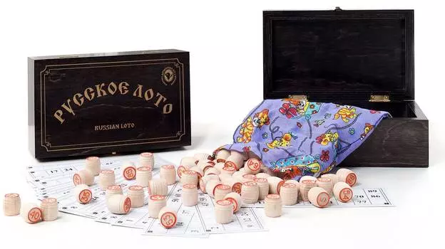 Русское лото Подарочное в деревянной шкатулке 274-18 25*19*6см Венге