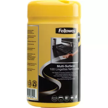 Салфетки Fellowes FS-99715 для поверхностей туба 100шт влажных