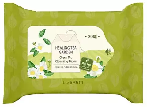 Салфетки очищающие The Saem Healing Tea Garden Green Tea Cleansing Tissue (20 шт.)