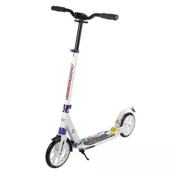 Самокат 2-х колёсный (колеса PU 200 мм, два амортизатора, ABEC-7) WHITE