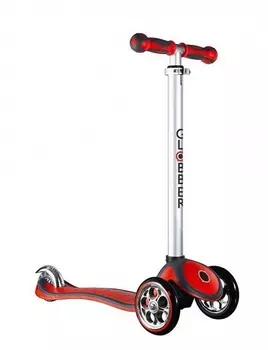 Самокат Y-Scoo Globber My free Alu Chrome (красный с блокировкой колес)