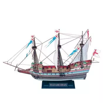 Сборная модель "Галеон эскадры Френсиса Дрейка "Элизабет" Подарочный набор с клеем и красками 9001ПН