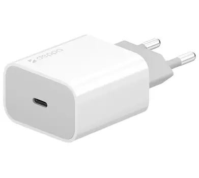 Сетевое зарядное устройство Deppa USB Type-C Power Delivery 18Вт дата-кабель USB-C - Lightning MFI белый