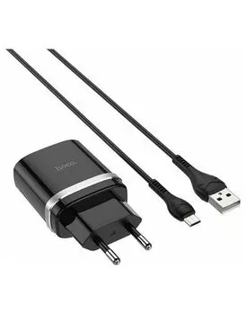 Сетевое зарядное устройство +кабель Micro-USB Hoco C12Q, 1USB, 3А, QC3.0, черный (16279)