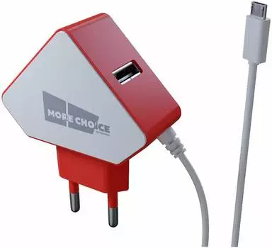 Сетевое зарядное устройство More choice 2USB 1.5A для micro USB NC42m (White Red)