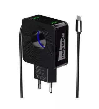 Сетевое зарядное устройство More choice 2USB 2.4A для micro USB NC48m (Black)