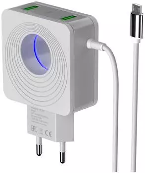 Сетевое зарядное устройство More choice 2USB 2.4A для Type-C NC48a (White)