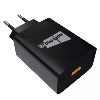 Сетевое зарядное устройство More choice NC52QC Black 1USB 3.0A QC3.0
