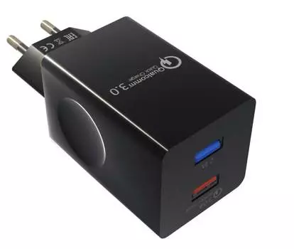 Сетевое зарядное устройство More choice Smart 2USB 3.0A QC3.0 для Type-C NC55QCa (Black)