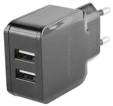 Сетевое зарядное устройство Red Line 2 USB (модель NC-2.4A), 2.4A, + кабель Type-C, черный УТ000013632