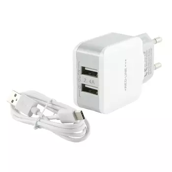 Сетевое зарядное устройство Redline NC-2.4A 2.4A + кабель TypeC белый (УТ000013633)