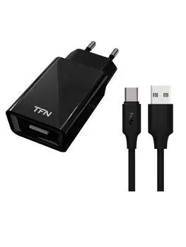 Сетевое зарядное устройство TFN 1А+Type-C black